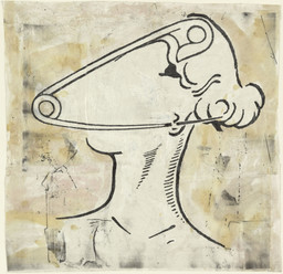 Steve Gianakos. She Could Hardly Wait. 1996. Oil and ink on cut-and-pasted printed paper, 27 x 27 1/2&#34; (68.6 x 69.9 cm). The Judith Rothschild Foundation Contemporary Drawings Collection Gift. © 2012 Steve Gianakos