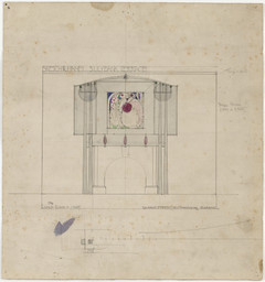 Charles Rennie Mackintosh (British, 1868–1928) and Margaret Macdonald (British, 1865–1933). Design for a Fireplace Wall, interior elevation of drawing room at 3 Lilybank Terrace, Glasgow. 1901. Pencil and watercolor on paper. 11 1/2 × 10 3/4″ (29.2 × 27.3 cm). The Museum of Modern Art, New York. Gift of Joseph H. Heil, by exchange, 2009