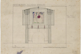 Charles Rennie Mackintosh (British, 1868–1928) and Margaret Macdonald (British, 1865–1933). Design for a Fireplace Wall, interior elevation of drawing room at 3 Lilybank Terrace, Glasgow. 1901. Pencil and watercolor on paper. 11 1/2 × 10 3/4″ (29.2 × 27.3 cm). The Museum of Modern Art, New York. Gift of Joseph H. Heil, by exchange, 2009