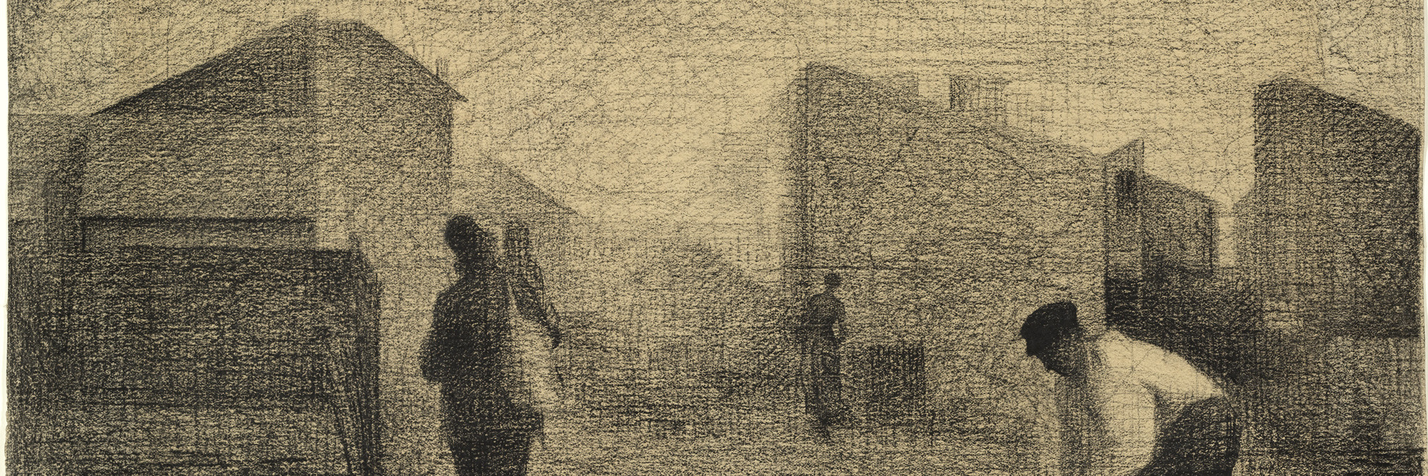 Georges-Pierre Seurat. Stone Breaker, Le Raincy. c. 1879–81. Conté crayon and graphite on paper, 12 1/8 × 14 3/4″ (30.8 × 37.5 cm). The Museum of Modern Art. Lillie P. Bliss Collection