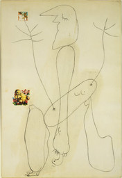 Joan Miró. Drawing-Collage. 1936. Crayon and decals on paper, 25 1/4 × 17 1/8″ (64 × 43.3 cm). The Museum of Modern Art. Gift of Nelson A. Rockefeller. © 2006 Successió Miró/Artists Rights Society (ARS), New York/ADAGP, Paris