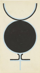 Jo Baer. Sex Symbol. 1961. Gouache and pencil on paper, 6 × 3 1/4″ (15.3 × 8.3 cm). The Museum of Modern Art. The Judith Rothschild Contemporary Drawings Collection Gift (Purchase, and gift, in part, of The Eileen and Michael Cohen Collection). © 2007 Jo Baer