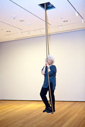 Simone Forti. Accompaniment for La Monte’s “2 sounds” and La Monte’s “2 sounds.” 1961. Performance at The Museum of Modern Art, 2009. © 2009 Yi-Chun Wu/The Museum of Modern Art