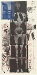 Robert Rauschenberg. Booster from Booster and 7 Studies. 1967. Lithograph and screenprint, composition: 71 1/2 × 35 1/8″ (181.7 × 89.3 cm); sheet: 72 3/16 × 35 9/16″ (183.4 × 90.4 cm). Publisher: Gemini G.E.L., Los Angeles. Printer: Gemini G.E.L., Los Angeles. Edition: 38. John B. Turner Fund