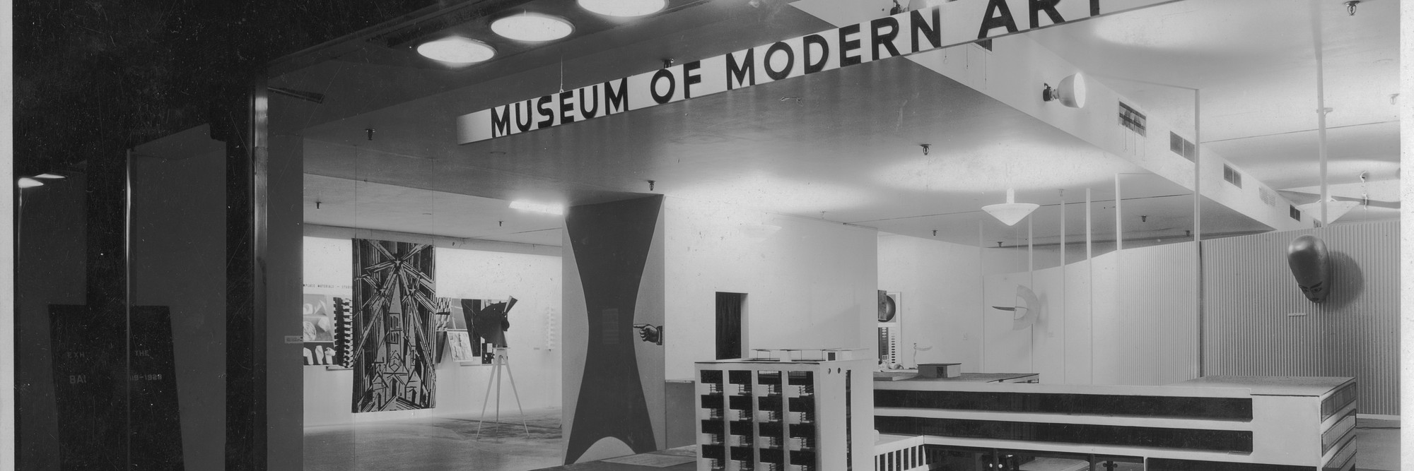 Installation view of Bauhaus: 1919–1928. The Museum of Modern Art Archives, New York