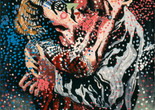 Francis Picabia. Mardi Gras (Le Baiser) (Mardi Gras [The Kiss] ). c. 1924–26. Enamel paint on canvas, 36 1/4 × 28 3/4″ (92 × 73 cm). Collection of Natalie and Léon Seroussi. © 2017 Artists Rights Society (ARS), New York/ADAGP, Paris