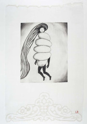 Spiral Woman, 2002. Drypoint and engraving, with selective wiping, on fabric. Collection Harlan & Weaver, Inc., New York. © 2017 The Easton Foundation/Licensed by VAGA, NY. LN2017.758
