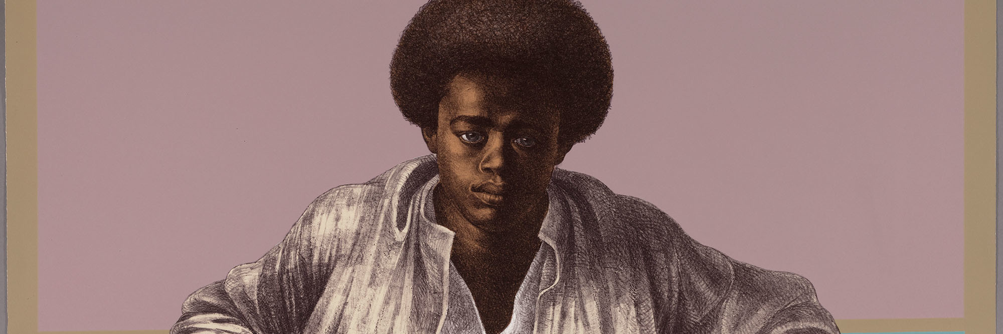 Charles White. Sound of Silence. 1978. Color lithograph on paper, 25 1/8 × 35 5/16&#34; (63.8 × 89.7 cm). Publisher: Hand Graphics, Ltd. Printer: David Panosh. The Art Institute of Chicago. Margaret Fisher Fund. © 1978 The Charles White Archives