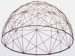 R. Buckminster Fuller. Geodesic Dome. 1952. Elastic cord and metal, h. 20 1/4&#34; (51.4 cm), diam. 39&#34; (99.1 cm). Model maker: Alan Borg, Joan Forrester, Ron Goodfellow, John Hampshire, T. C. Howard, Fred Taylor. Gift of the architect