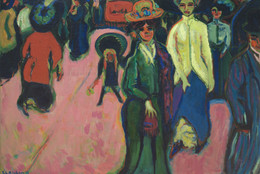 Ernst Ludwig Kirchner. Street, Dresden. 1908 (reworked 1919; dated on painting 1907). Oil on canvas, 59 1/4&#34; x 6&#39; 6 7/8&#34; (150.5 x 200.4 cm) Purchase.