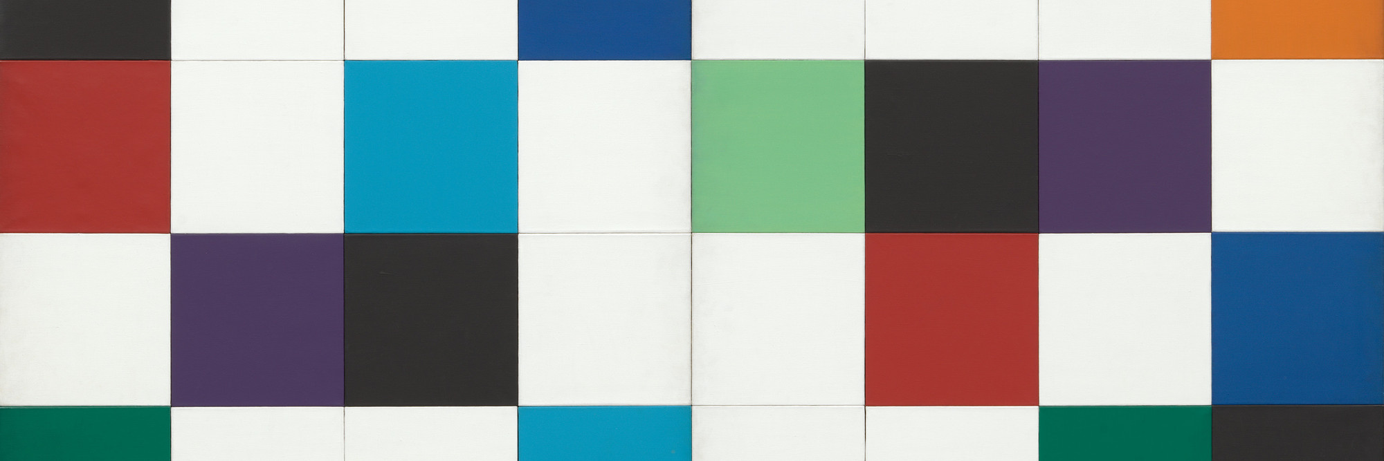 Ellsworth Kelly. Colors for a Large Wall. 1951. Oil on canvas, sixty-four panels. 7&#39; 10 1/2&#34; x 7&#39; 10 1/2&#34; (240 x 240 cm). Gift of the artist. © 2018 Ellsworth Kelly