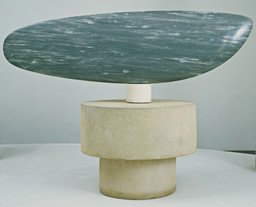 Constantin Brancusi. Fish. Paris 1930. Blue-gray marble 21 x 71 x 5 1/2&#34; (53.3 x 180.3 x 14 cm), on three-part pedestal of one marble 5 1/8&#34; (13 cm) high, and two limestone cylinders 13&#34; (33 cm) high and 11&#34; (27.9 cm) high x 32 1/8&#34; (81.5 cm) diameter at widest point, Acquired through the Lillie P. Bliss Bequest (by exchange). © Succession Brancusi - All rights reserved (ARS) 2018
