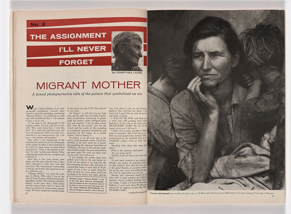 “The Assignment I’ll Never Forget: Migrant Mother,” by Dorothea Lange, Popular Photography (February 1960)