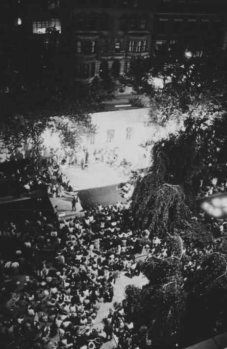 View of the concert performance Robert Moog and the Moog Synthesizer, part of the Jazz in the Garden series, August 28, 1969