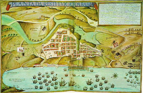 Portuguese cartographer João Teixeira Albernaz’s early-17th-century map of Salvador