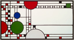 Frank Lloyd Wright. Clerestory Windows from Avery Coonley Playhouse, Riverside, Illinois. 1912. Clear and colored glass in zinc matrix, Each: 18 5/16 x 34 3/16&#34; (46.5 x 86.8 cm). Joseph H. Heil Fund. © 2017 Frank Lloyd Wright Foundation / Artists Rights Society (ARS), New York