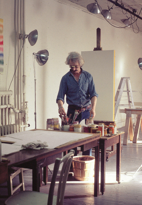César Paternosto working in his 248 Lafayette Street studio. New York, c. 1971