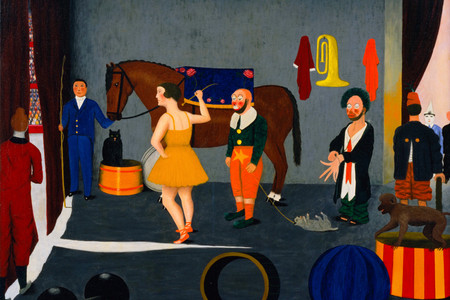 Camille Bombois. Before Entering the Ring. 1930–35. Oil on canvas, 23 5/8 × 28 3/4&#34; (60 × 73 cm). Abby Aldrich Rockefeller Fund