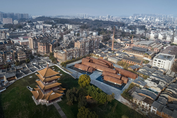 Aerial view of the Jingdezhen Imperial Kiln Museum