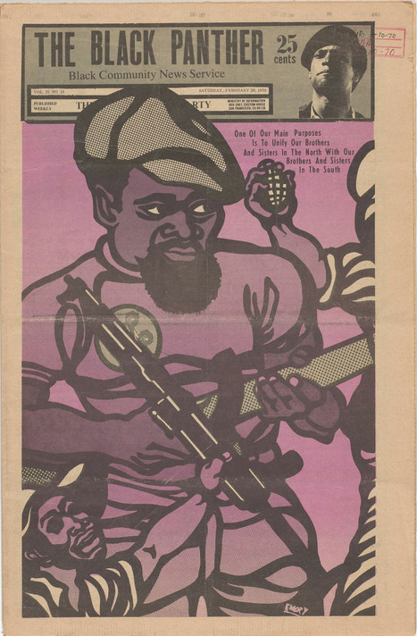 Emory Douglas. Cover of The Black Panther Newspaper, vol. 4, no.13 (Our main purpose). 1970