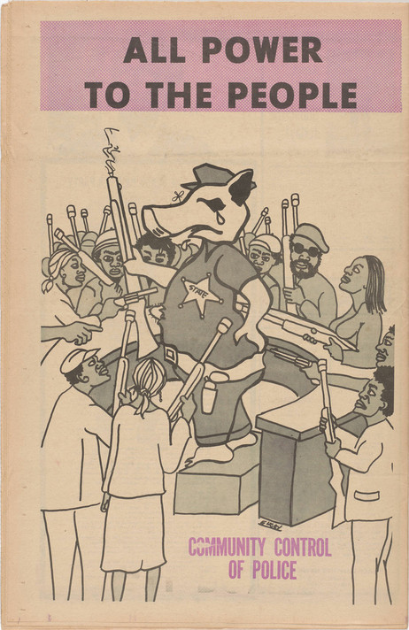 Back cover, The Black Panther Newspaper, vol. 3, no. 25 (Oakland 1968, Fascism, Chicago 1969). 1969