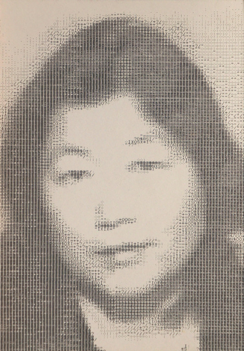 Shigeko Kubota. ASCII self-portrait for personal stationary