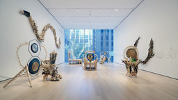 Installation view of the gallery Guadalupe Maravilla: Luz y fuerza, The Museum of Modern Art, New York, October 30, 2021–October 30, 2022. Photo: David Almeida. Digital Image ©️ 2021 The Museum of Modern Art, New York