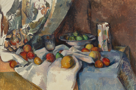 Paul Cézanne. Still Life with Apples. 1895–98. Oil on canvas, 27 × 36 1/2&#34; (68.6 × 92.7 cm). Lillie P. Bliss Collection. Digital Image © 2021 The Museum of Modern Art, New York. Photo: Jonathan Muzikar