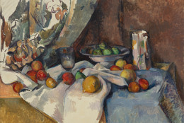 Paul Cézanne. Still Life with Apples. 1895–98. Oil on canvas, 27 × 36 1/2&#34; (68.6 × 92.7 cm). Lillie P. Bliss Collection. Digital Image © 2021 The Museum of Modern Art, New York. Photo: Jonathan Muzikar