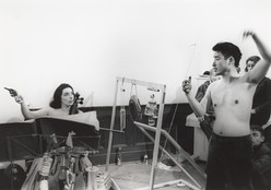 Charlotte Moorman. Charlotte Moorman and Nam June Paik performing at 24 Stunden (24 Hours), Galerie Parnass, Wuppertal, Germany, June 5, 1965. 1965. Gelatin silver print. The Gilbert and Lila Silverman Fluxus Collection Gift